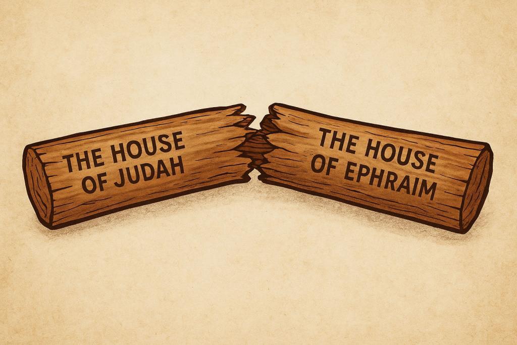 Infographic image of Ezekiel 37 on one kingdom under one King.