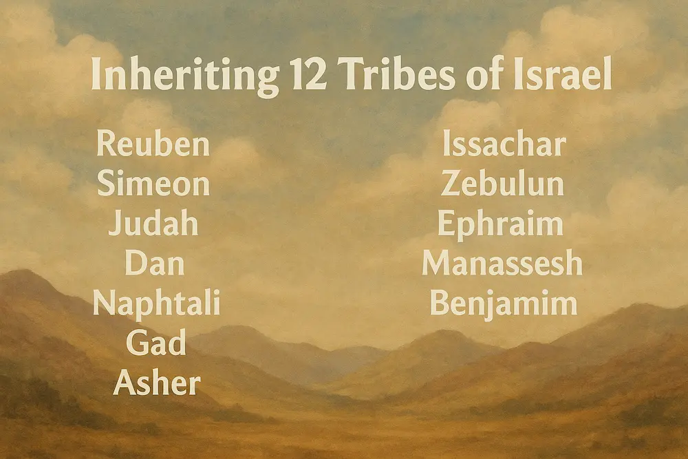 Infographic on the inheriting 12 tribes of Israel.