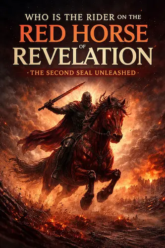 Infographic image of the red horse of Revelation and the second seal.