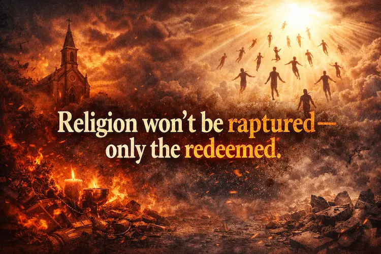 Infographic on if religion is a lie, religion won't be raptured.