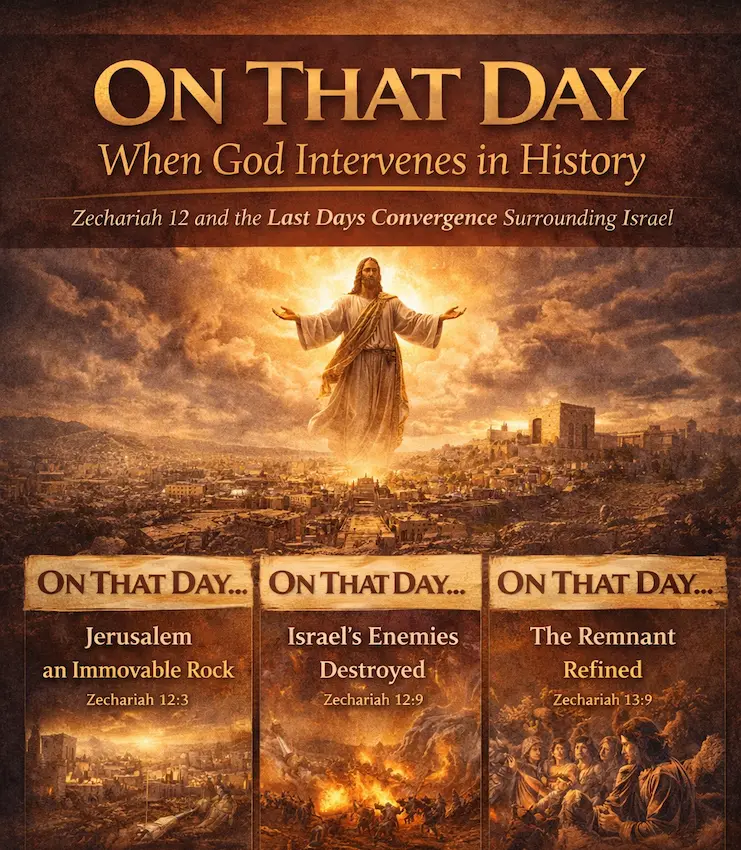 Infographic image of Zechariah 12 explained on that day.
