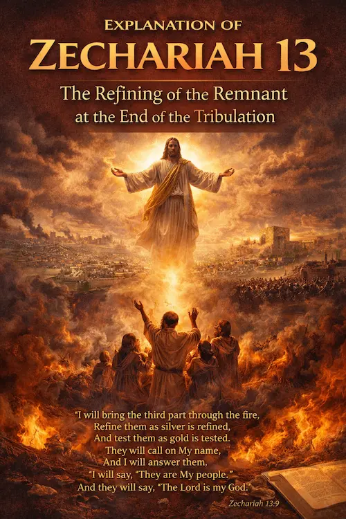 Infographic image of Zechariah 13 explained.