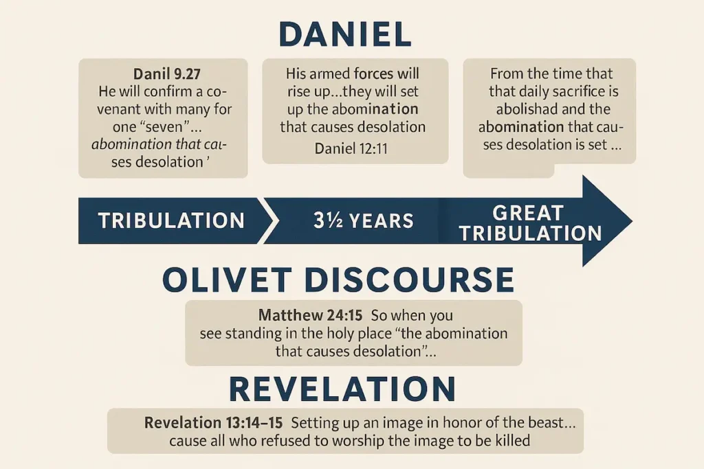 Infographic about what is the abomination that causes desolation in Matthew 24:15.