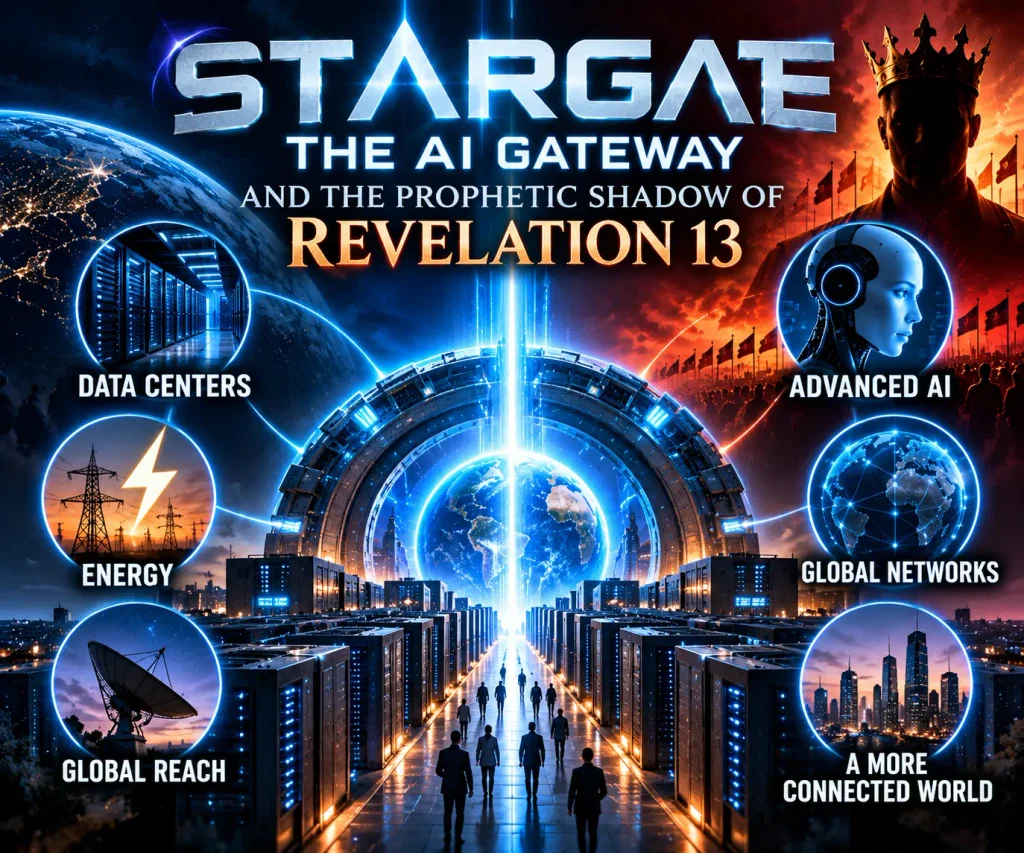 Infographic explaining the connection between the Stargate project, its meaning and how it relates to Bible prophecy in Revelation 13.