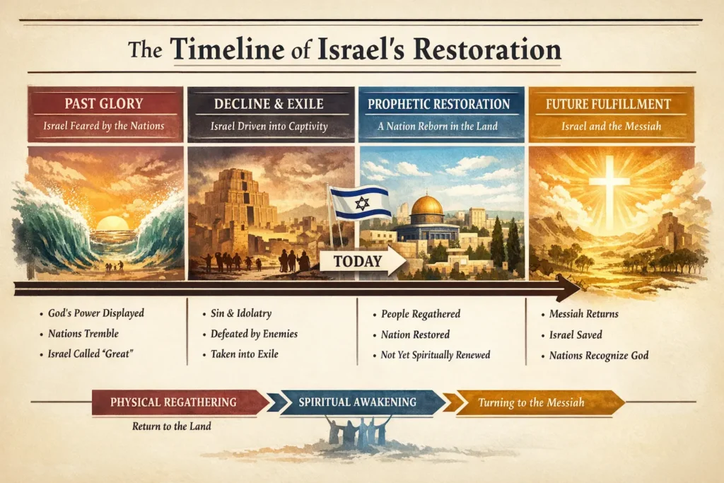 Infographic on Israel prophecy and the alignment of biblical patterns on the end of the age.