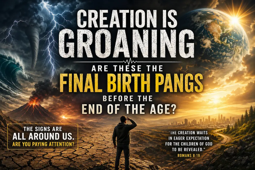 Infographic about creation groaning about the end of the age.
