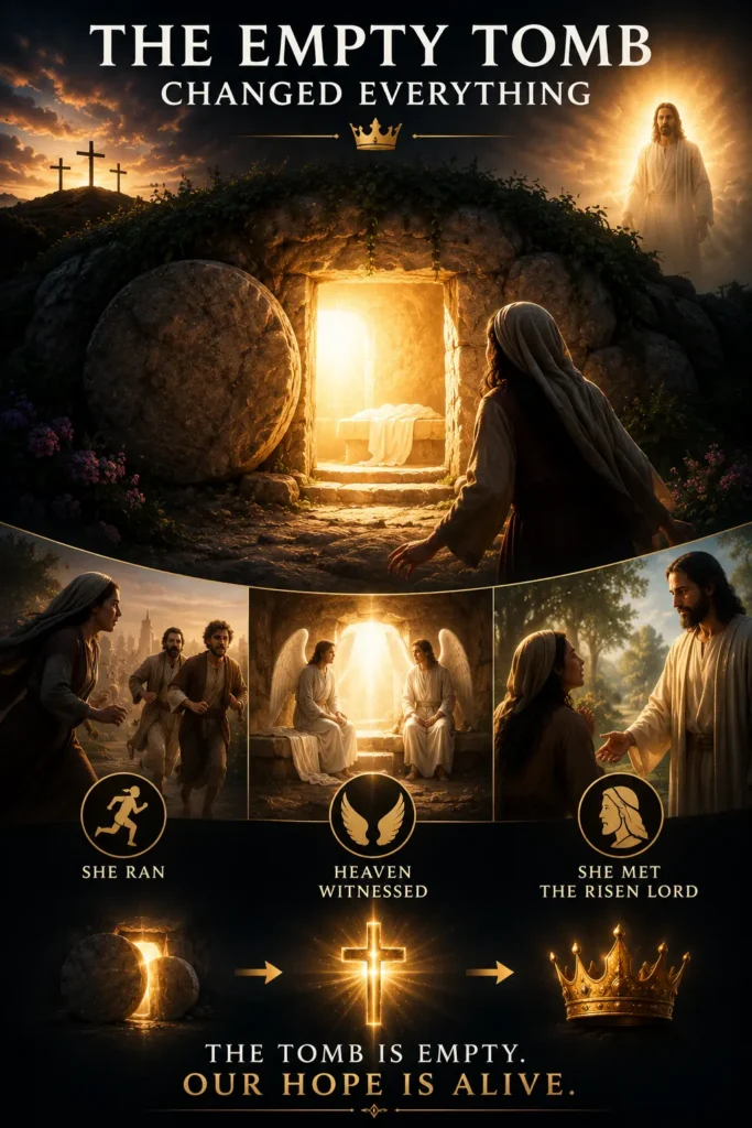 Inforgraphic about how the empty tomb of Jesus changed everything in John 20.